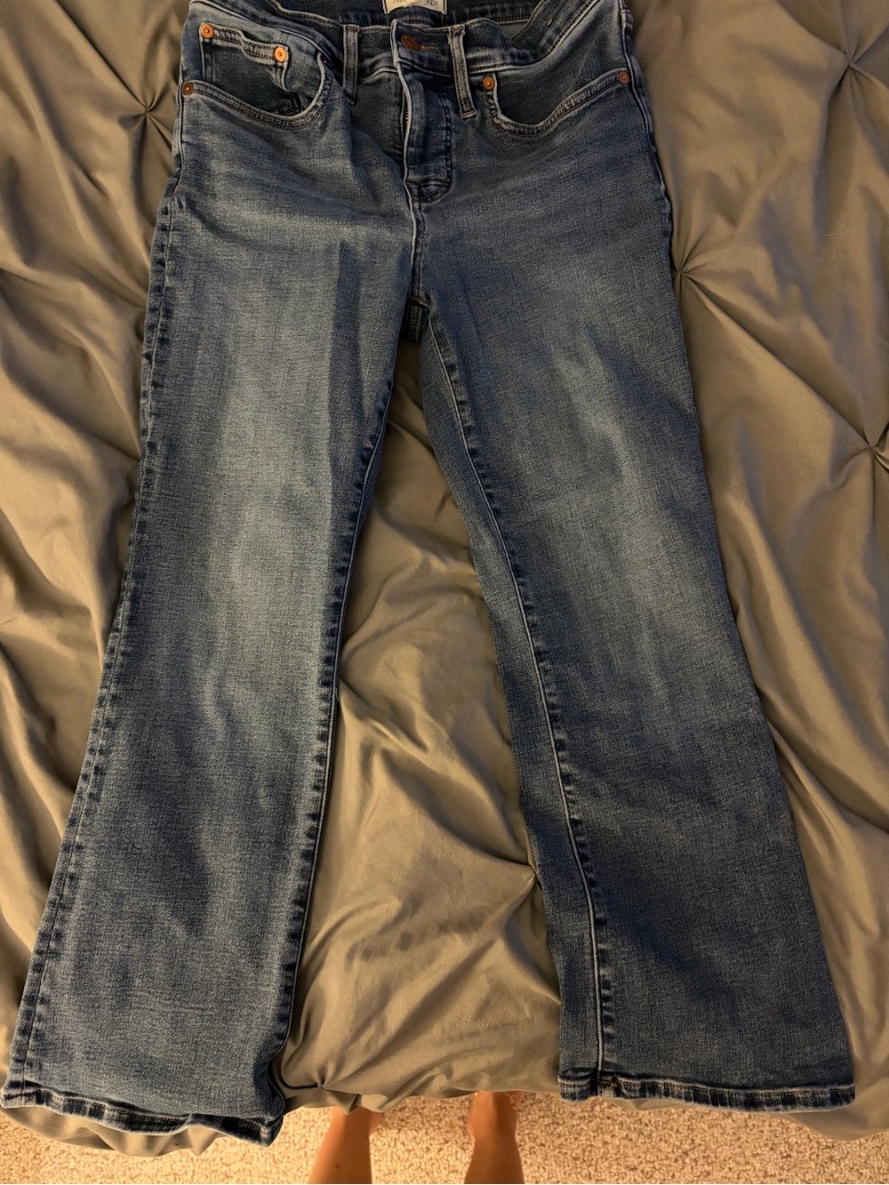 Madewell Women’s Mid Rise Kick Out Jean.